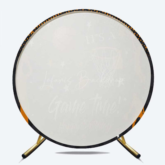 Lofaris Basketball Game Time Boy Round Birthday Backdrop