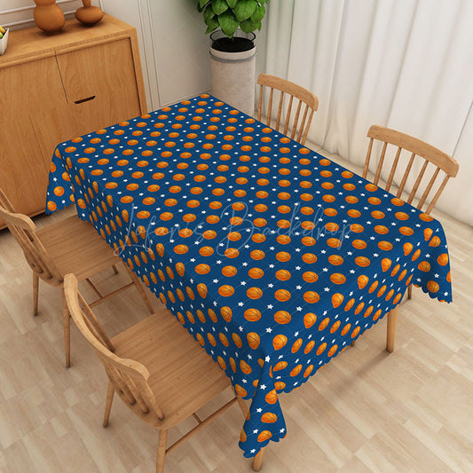 Lofaris Basketball Star String Blue Rectangular Tablecloth