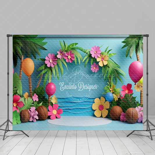 Lofaris Beach Hawaii Tropical Summer Photo Booth Backdrop