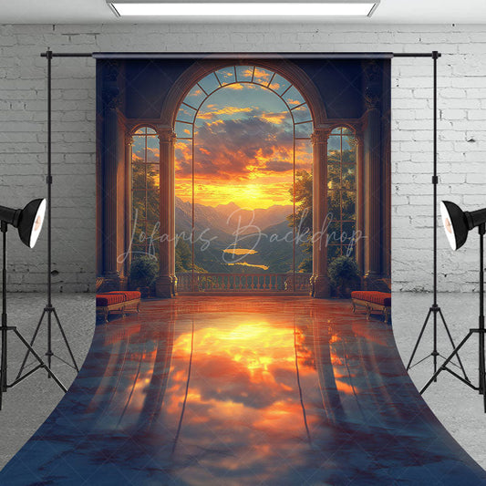 Lofaris Beautiful Scenery Sunset Architecture Sweep Backdrop