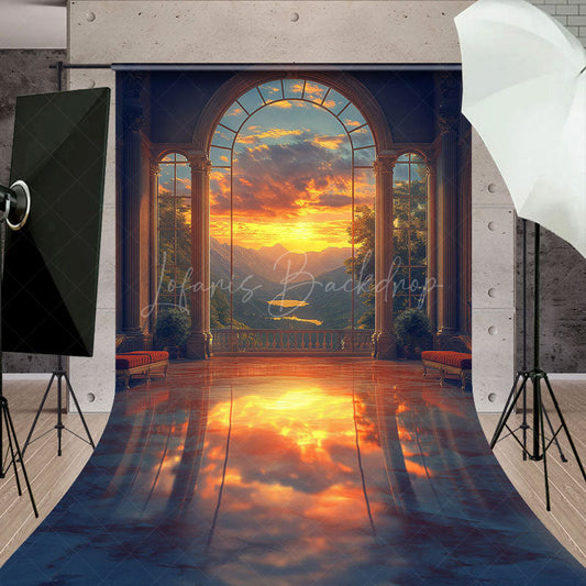 Lofaris Beautiful Scenery Sunset Architecture Sweep Backdrop