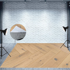 Lofaris Beige Natural Wooden Grain Fabric Floor Backdrop