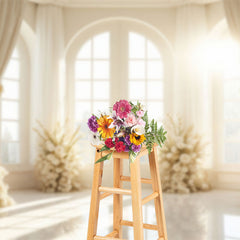 Lofaris Beige Rose Curtain Sunlight Window Wedding Backdrop