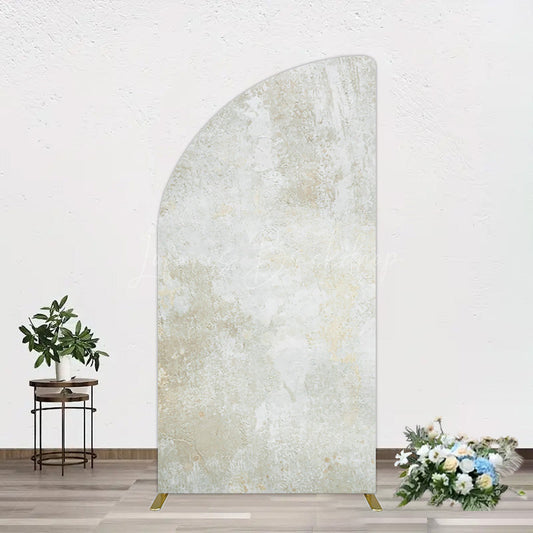 Lofaris Beige Yellow Retro Abstract Texture Half Moon Arch Backdrop