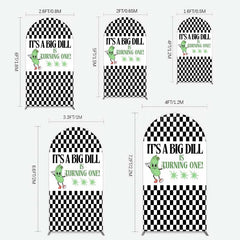 Lofaris Big Dili Turning One Plaid Birthday Arch Backdrop