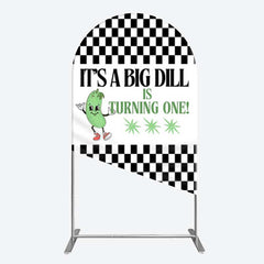 Lofaris Big Dili Turning One Plaid Birthday Arch Backdrop