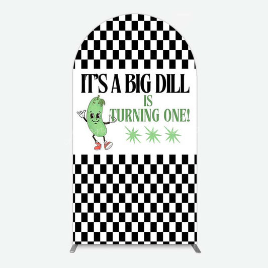 Lofaris Big Dili Turning One Plaid Birthday Arch Backdrop