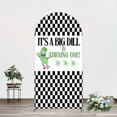 Lofaris Big Dili Turning One Plaid Birthday Arch Backdrop