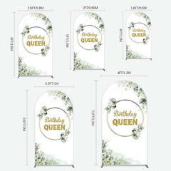 Lofaris Birthday Queen Greenery Leaves Arch Backdrop