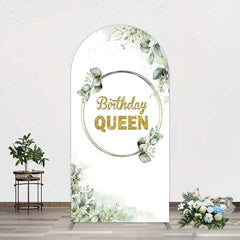 Lofaris Birthday Queen Greenery Leaves Arch Backdrop