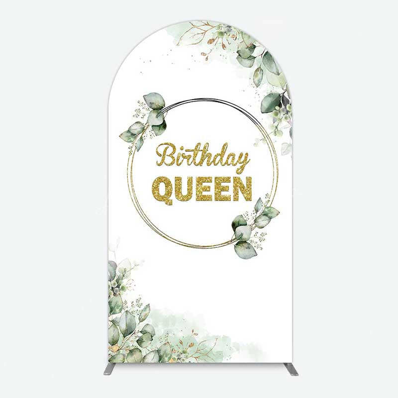 Lofaris Birthday Queen Greenery Leaves Arch Backdrop