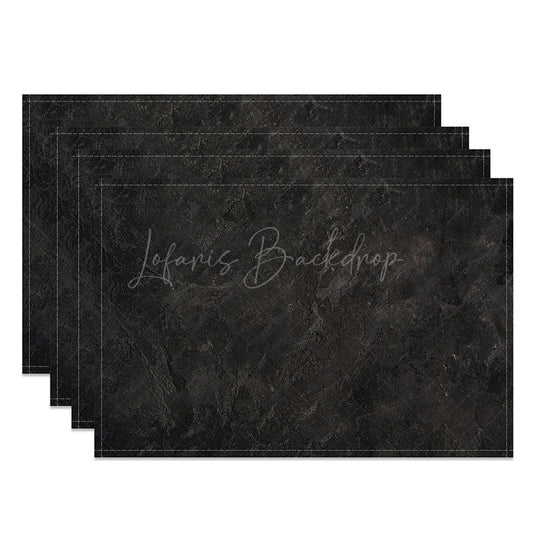 Lofaris Black and Grey Marble Placemats Set of 4 Dark Stone Texture for Modern Luxury Dining Table