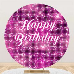 Lofaris Black and Silver Glitter Sequins Round Backdrop Happy Birthday Party Decoration Shimmering Bokeh Circle Cover