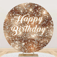 Lofaris Black and Silver Glitter Sequins Round Backdrop Happy Birthday Party Decoration Shimmering Bokeh Circle Cover