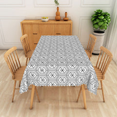Lofaris Black and White Honeycomb Geometric Rectangle Tablecloth for Modern Bee Themed Party Decorations