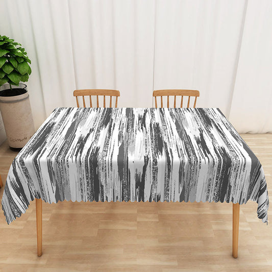 Lofaris Black and White Ink Wash Abstract Rectangle Tablecloth for Modern Zen Minimalist Dining Decor