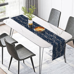 Lofaris Black And White Weeds Vine Leaves Dots Table Runner