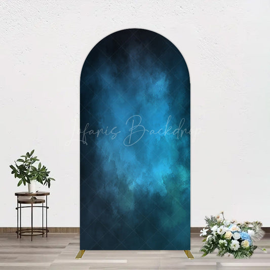 Lofaris Black Blue Abstract Texture Birthday Arch Backdrop