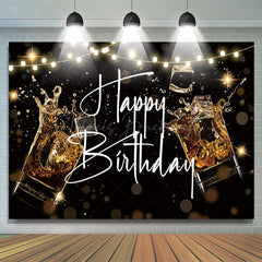 Lofaris Black Bokeh Vibe Lights Cheers To Birthday Backdrop