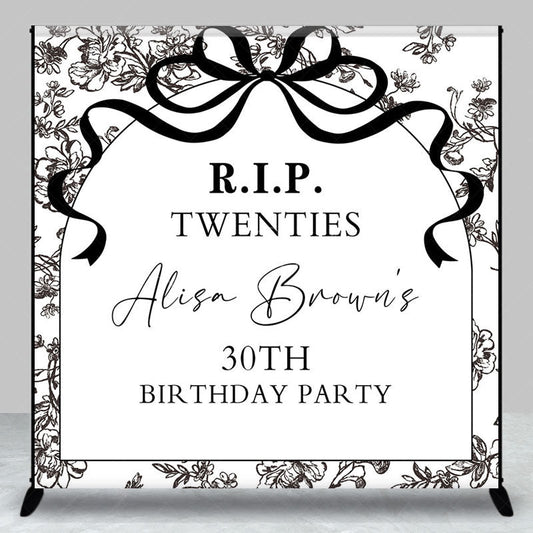 Lofaris Black Bow Rip Twenties Custom 30th Birthday Backdrop