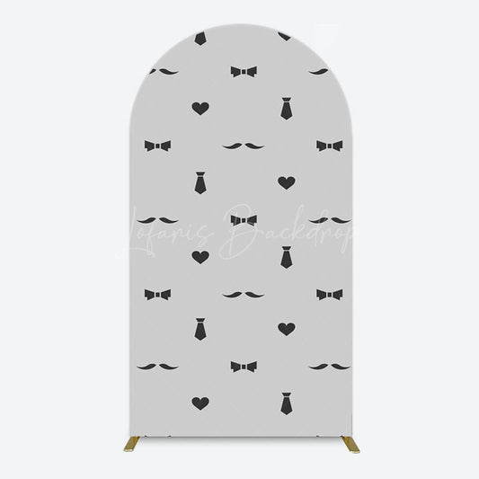 Lofaris Black Bow Tie Heart Beard Fathers Day Arch Backdrop