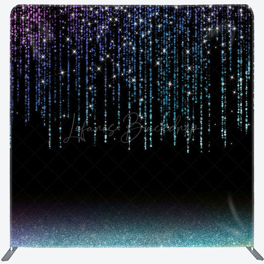 Lofaris Black Colorful Glitter Party Pillow Cover Backdrop