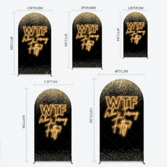 Lofaris Black Gold 50th Birthday Arch Backdrop Neon Text Funny Quote Background Adult Milestone Party Cover Decoration