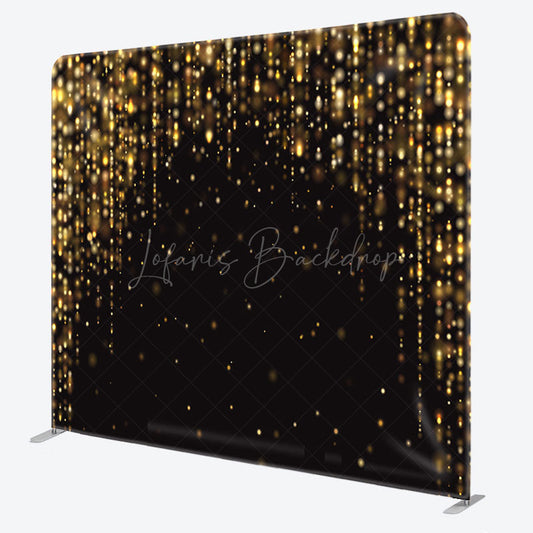 Lofaris Black Gold Glitter Bokeh Pillow Cover Backdrop