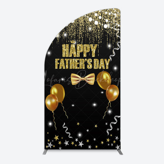 Lofaris Black Gold Glitter Happy Fathers Day Half Moon Arch Backdrop