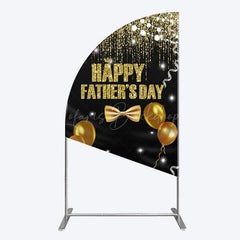 Lofaris Black Gold Glitter Happy Fathers Day Half Moon Arch Backdrop