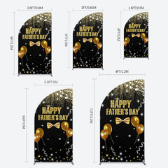 Lofaris Black Gold Glitter Happy Fathers Day Half Moon Arch Backdrop