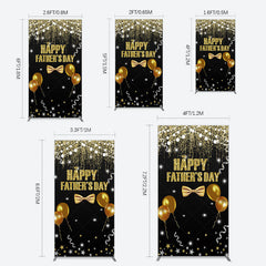 Lofaris Black Gold Glitter Happy Fathers Day Rectangle Backdrop