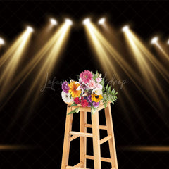 Lofaris Black Gold Spotlight Stage Backdrop For Photo Booth
