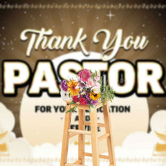 Lofaris Black Gold Sun Rays Pigeon Thank You Pastor Backdrop