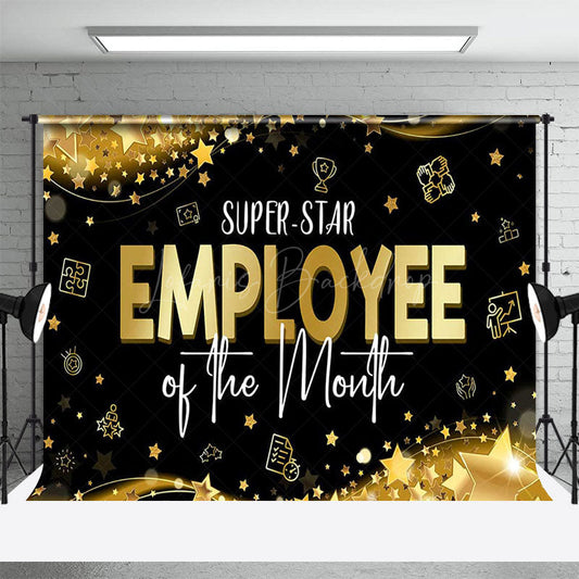 Lofaris Black Gold Super Star Employee of The Month Backdrop