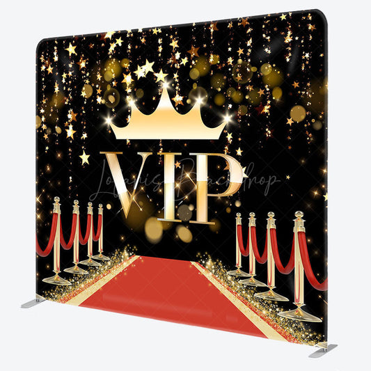 Lofaris Black Gold Vip Carpet Party Square Tension Backdrop