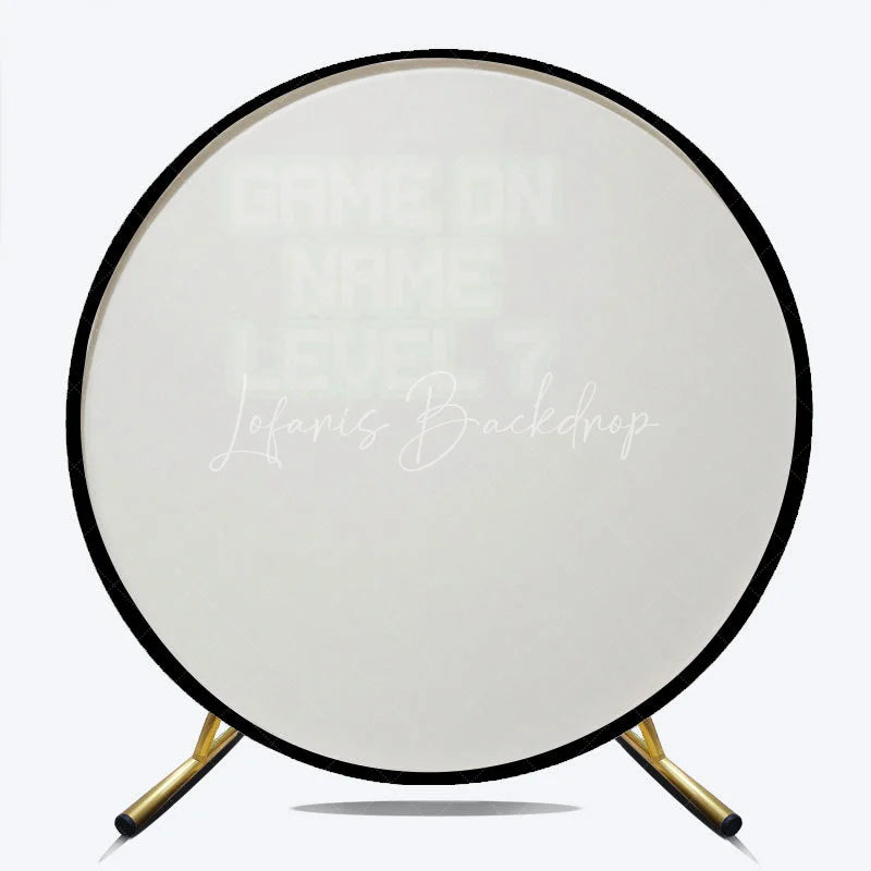 Lofaris Black Green Pixelated Game On Round Backdrop Retro Video Birthday Party Decor Gamer Event