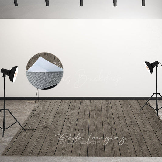 Lofaris Black Grey Vibe Wood Fabric Floor Backdrop For Photo