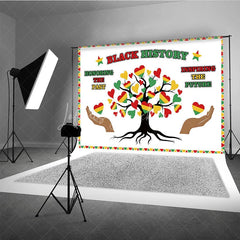 Lofaris Black History Month Backdrop Honoring the Past Inspiring Future Heart Tree Background African American Heritage Banner