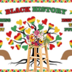 Lofaris Black History Month Backdrop Honoring the Past Inspiring Future Heart Tree Background African American Heritage Banner