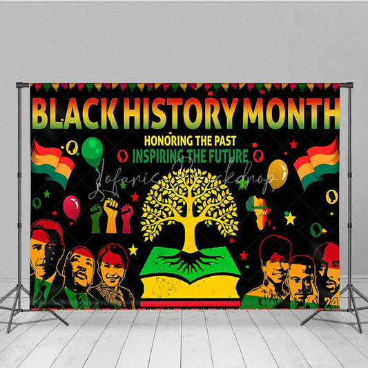 Lofaris Black History Month Backdrop Honoring the Past Inspiring Future Leaders Tree Background African American Heritage Decor
