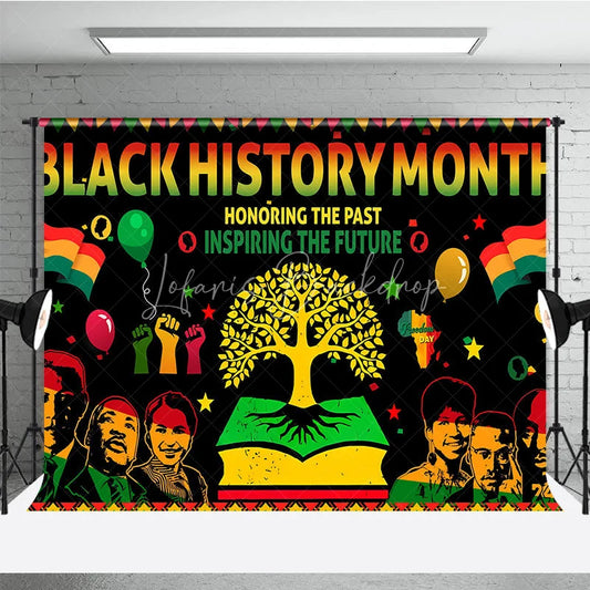 Lofaris Black History Month Backdrop Honoring the Past Inspiring Future Leaders Tree Background African American Heritage Decor