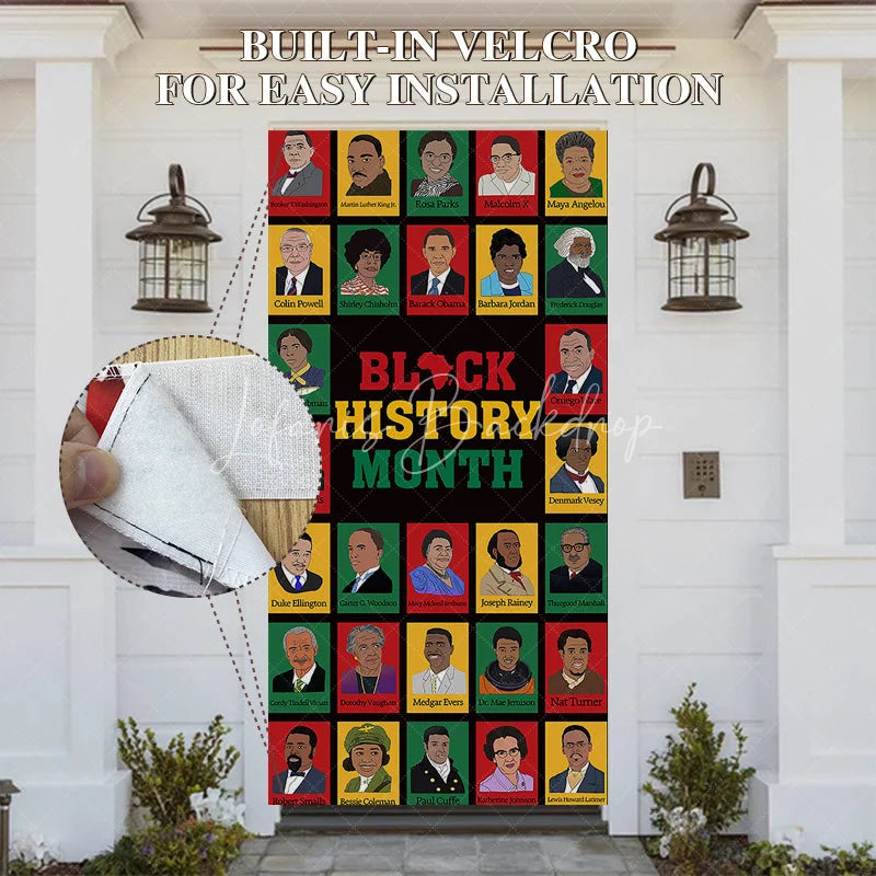 Lofaris Black History Month Door Cover African American Leaders Hero Portrait Party Decoration Education School Banner