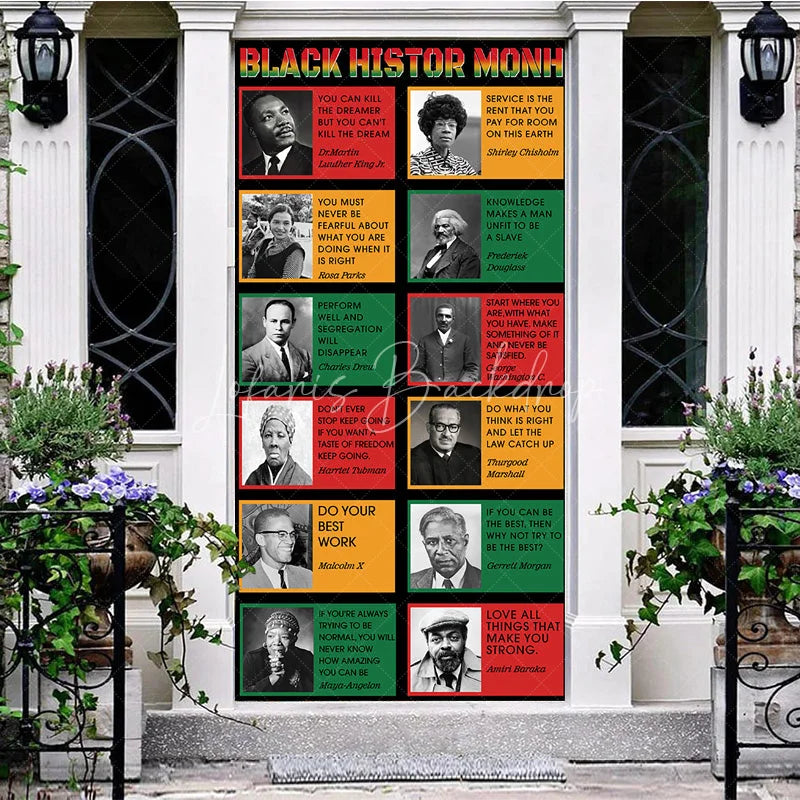 Lofaris Black History Month Door Cover Famous Quotes Civil Rights Leader Party Decoration African American Hero Portrait Banner