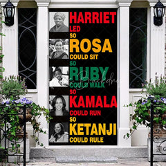 Lofaris Black History Month Door Cover Inspirational Women Civil Rights Leader Party Decoration Harriet Rosa Ruby Kamala Ketanji Banner