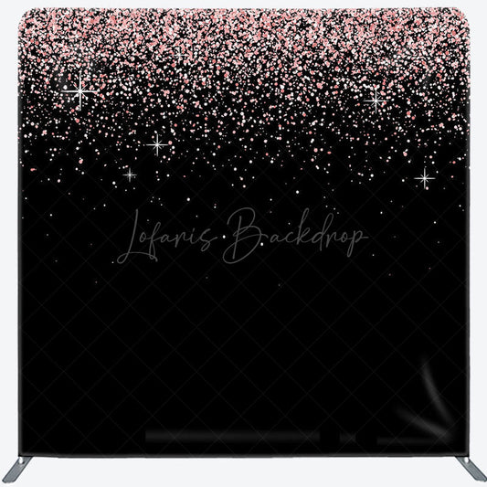 Lofaris Black Pink Glitter Dance Party Pillow Case Backdrop