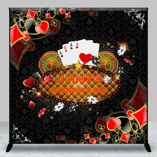 Lofaris Black Poker Casino Vibe Custom Name Birthday Backdrop