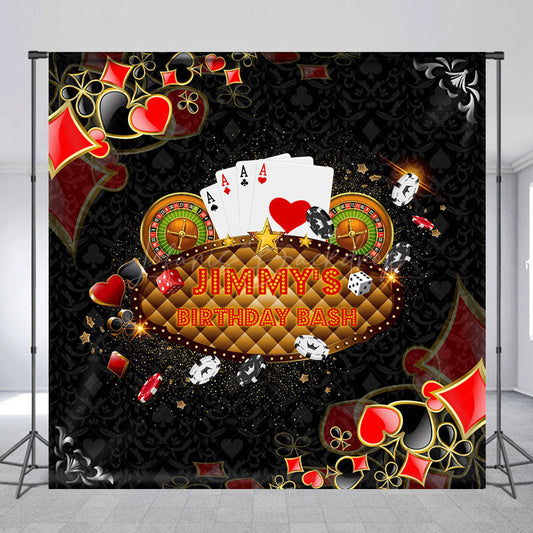 Lofaris Black Poker Casino Vibe Custom Name Birthday Backdrop