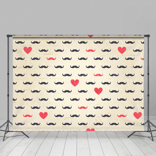 Lofaris Black Red Beard Love Heart Fathers Day Photo Backdrop