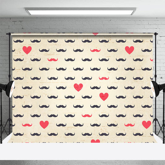Lofaris Black Red Beard Love Heart Fathers Day Photo Backdrop